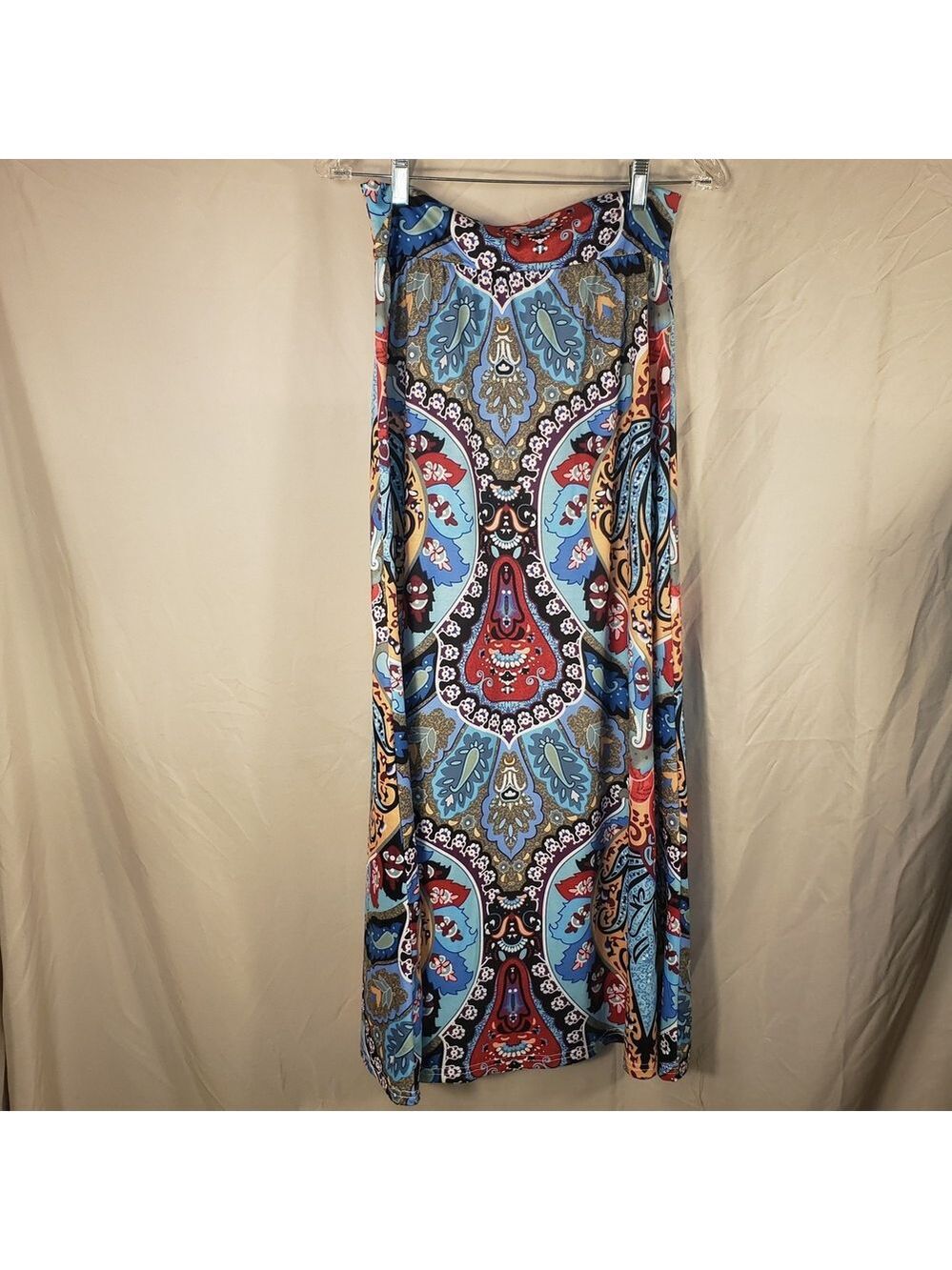 Vibrant Paisley Maxi Skirt - 6 - Picture 1 of 2